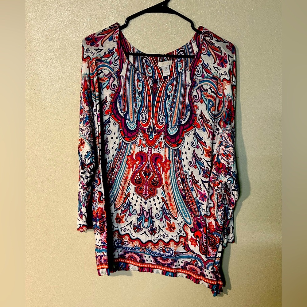 Chico paisley blouse size 3